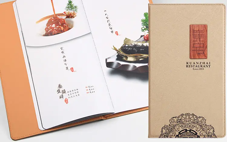 蝴蝶精裝皮革印刷木雕logo菜單 圖 4