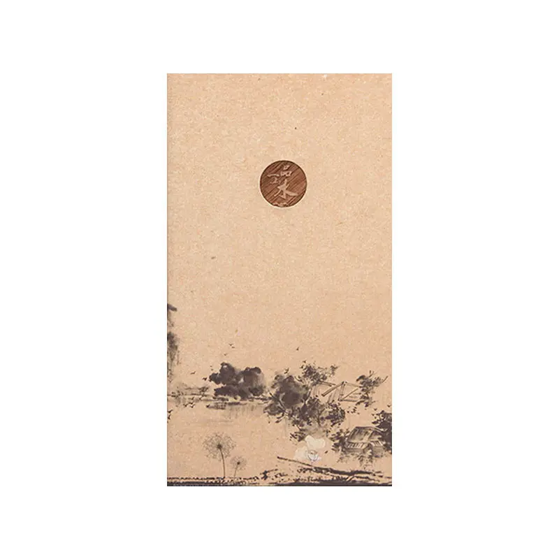 蝴蝶精裝麻布彩印鑲木logo菜單